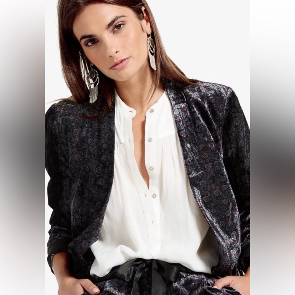 NWT Lucky Brand Crushed Velvet Edgy multi color Jacket